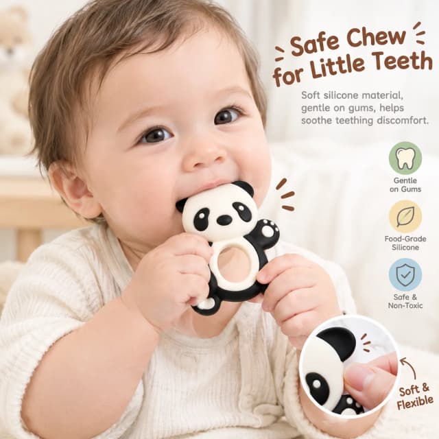 Panda Food Grade Silicone Teether